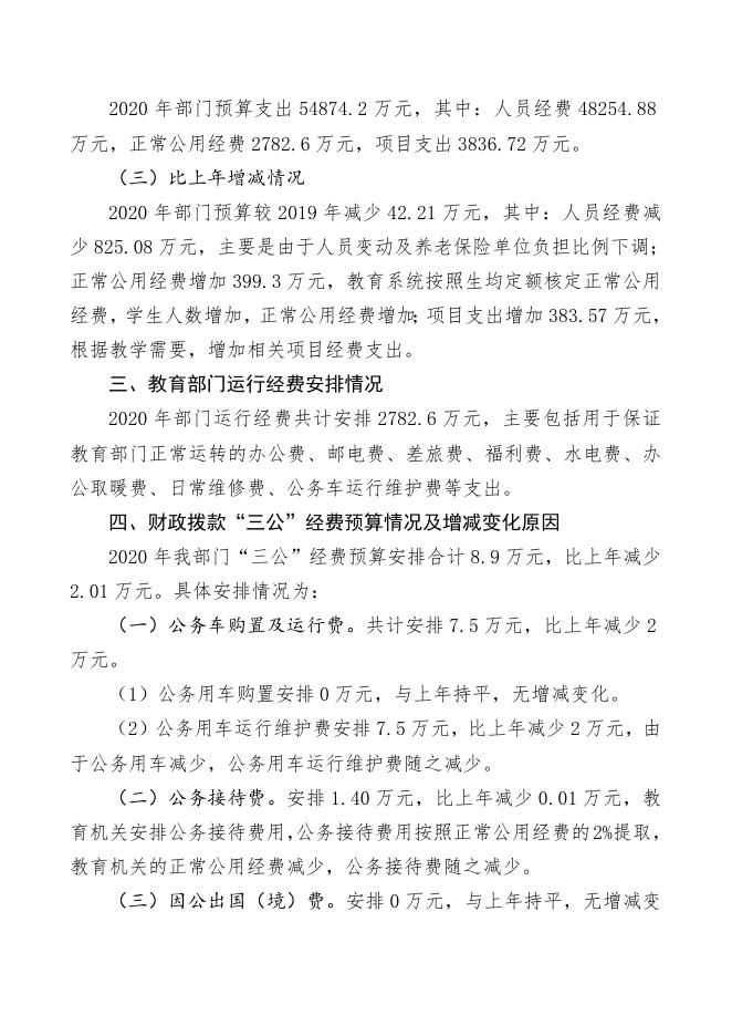 附件文档：唐山市古冶区教育局2020年部门预算有关事项说明.doc