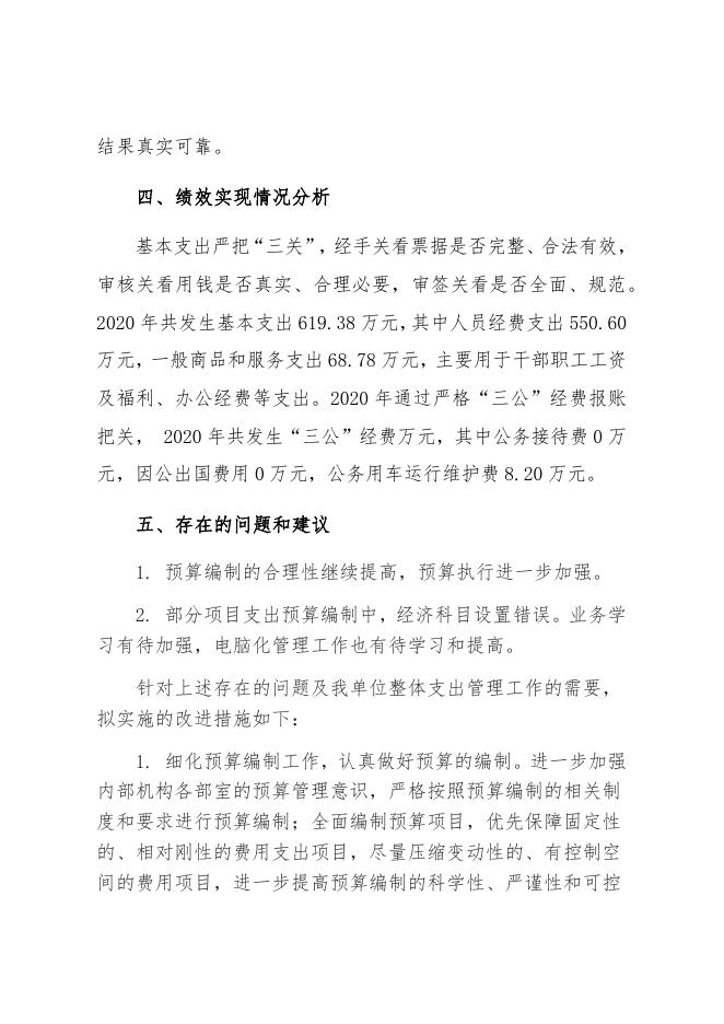 2020年预算部门整体绩效自评报告.docx
