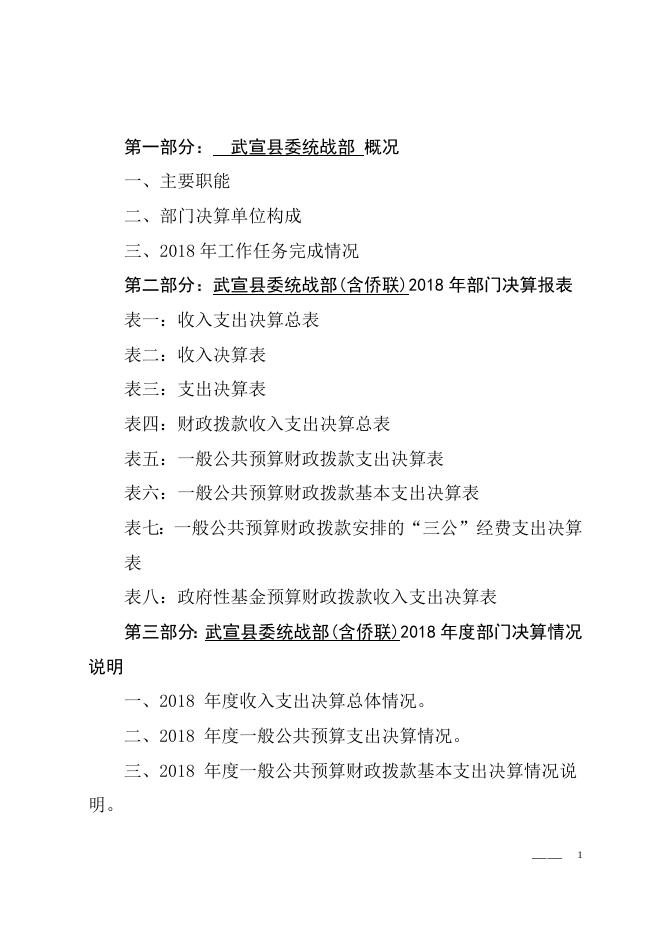 广西来宾市武宣县委统战部(含侨联)2018年部门决算.doc