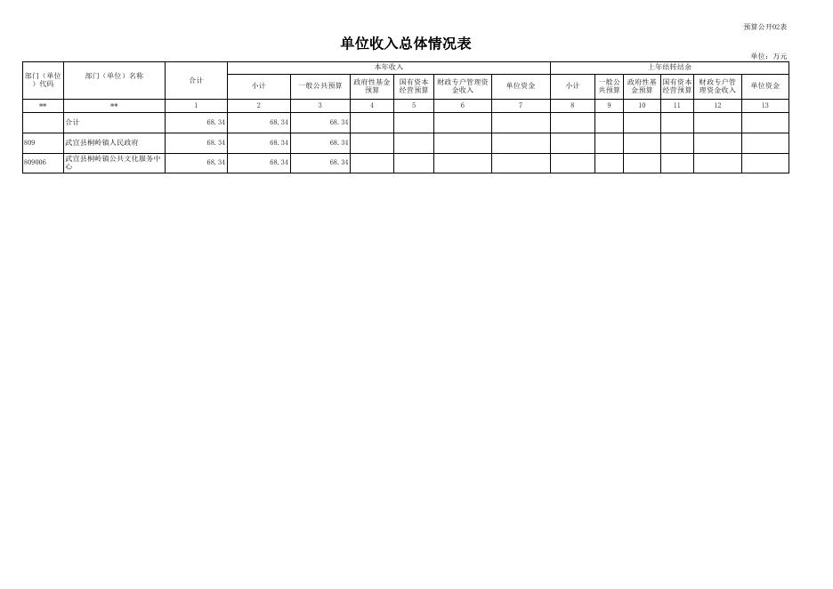 武宣县桐岭镇公共文化服务中心2023年单位预算公开表.xls