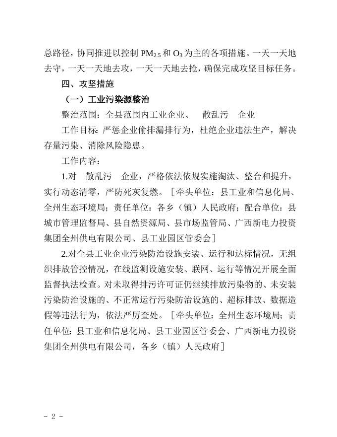 附件 全州县2021年空气质量攻坚行动方案.docx