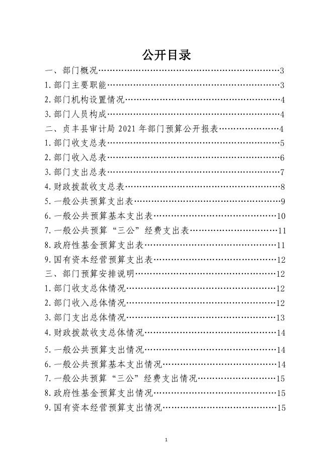 贞丰县审计局2021年单位预算及“三公”经费预算信息.pdf