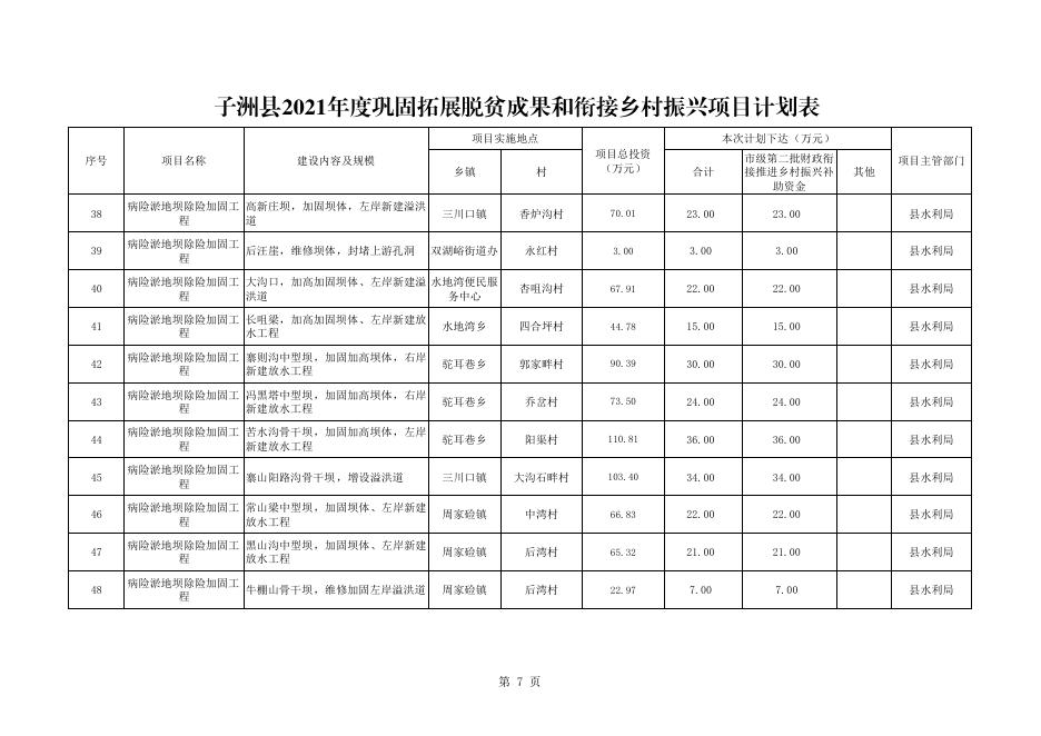 关于下达2021年市级第二批财政衔接推进乡村振兴补助资金项目计划表 .pdf