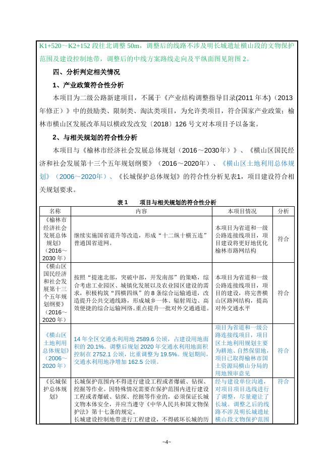 榆靖公路横山区陈圪堵连接线项目环评报告表.doc