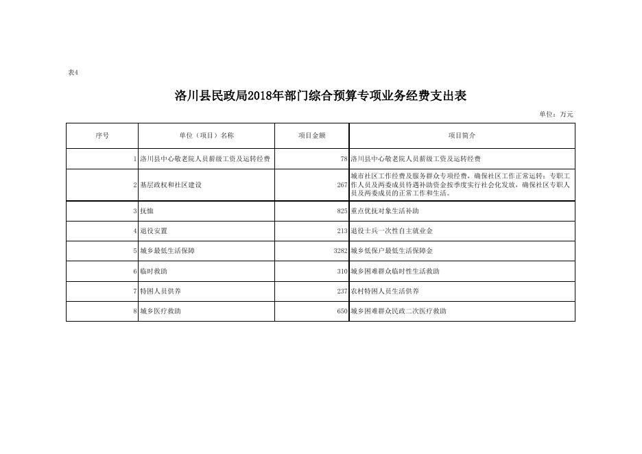 洛川县民政局2018年部门综合预算公开报表.xls