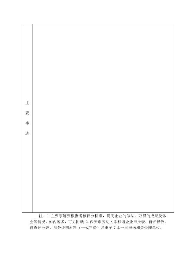 西安市劳动关系和谐企业申报表.docx