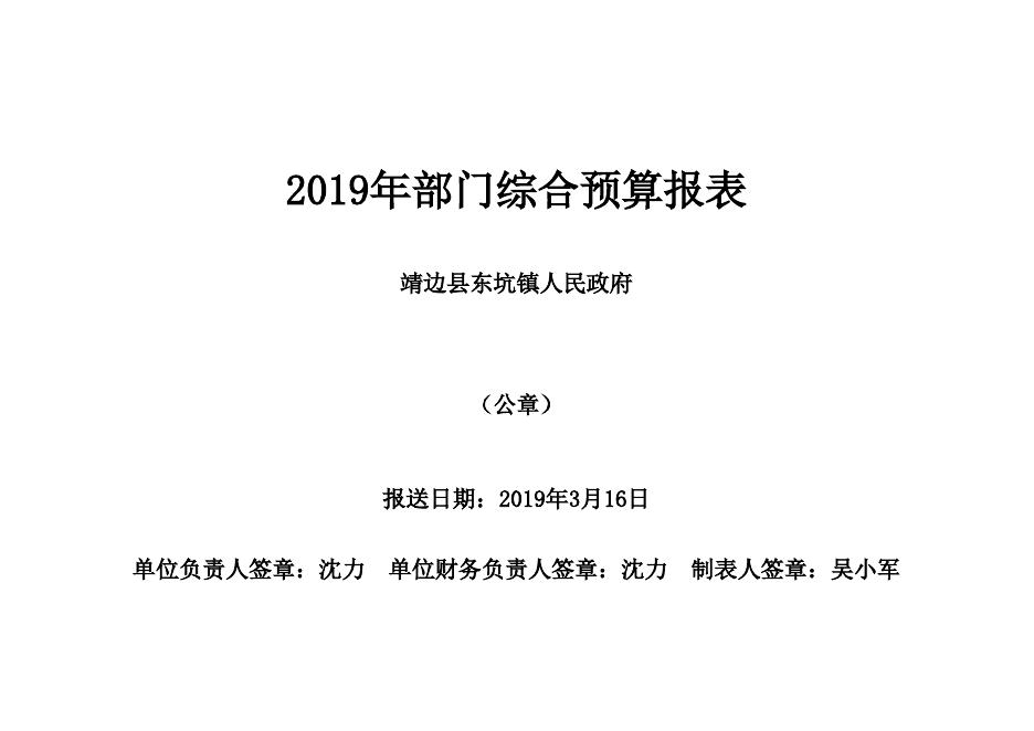 东坑镇人民政府2019年部门预算公开报表.xls