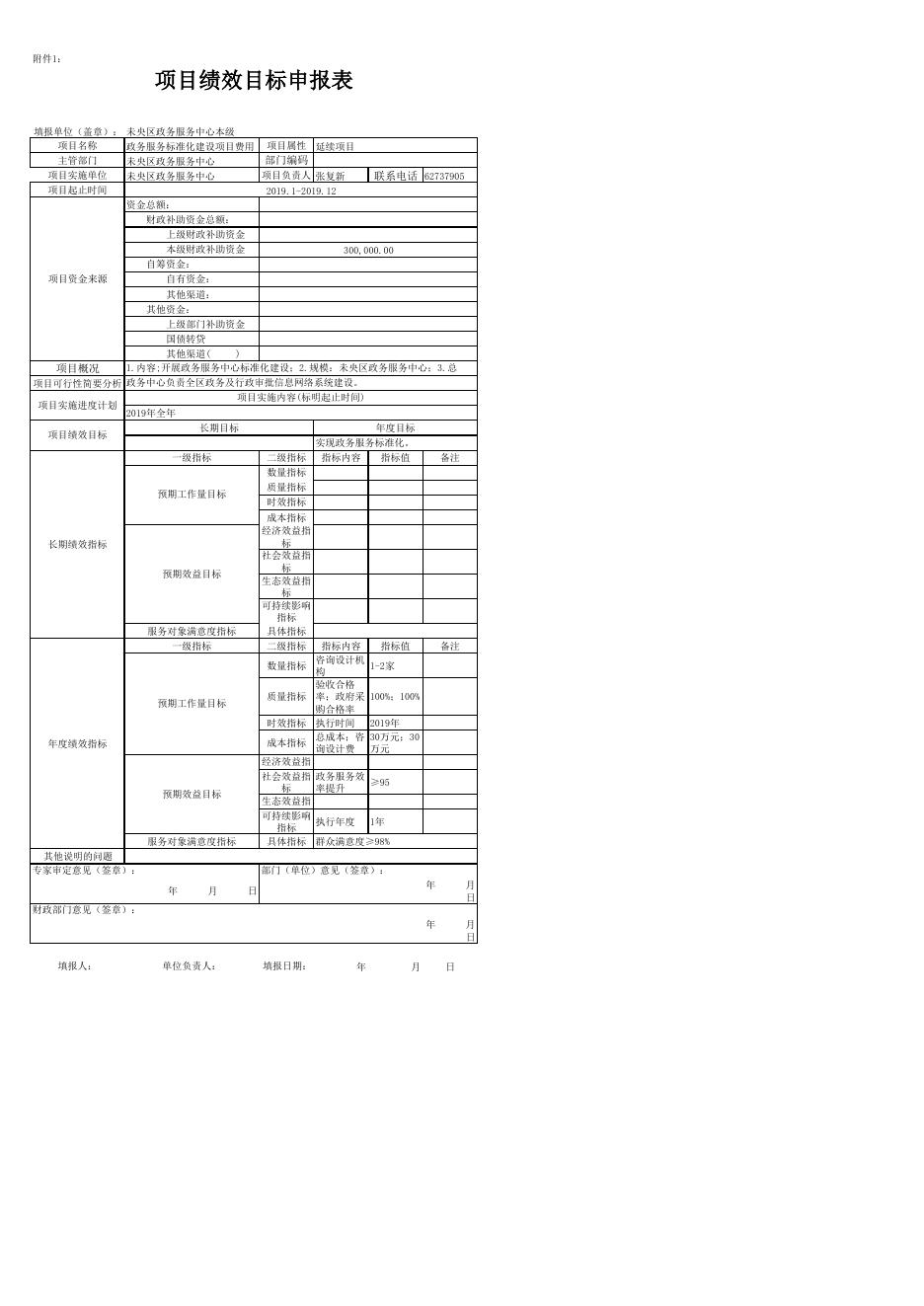 西安市未央区政务服务中心2019年度部门综合预算项目绩效目标申报表.pdf