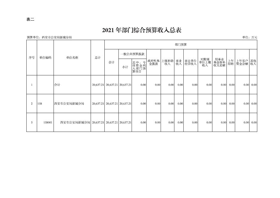 公安新城分局2021年部门综合预算公开报表.pdf