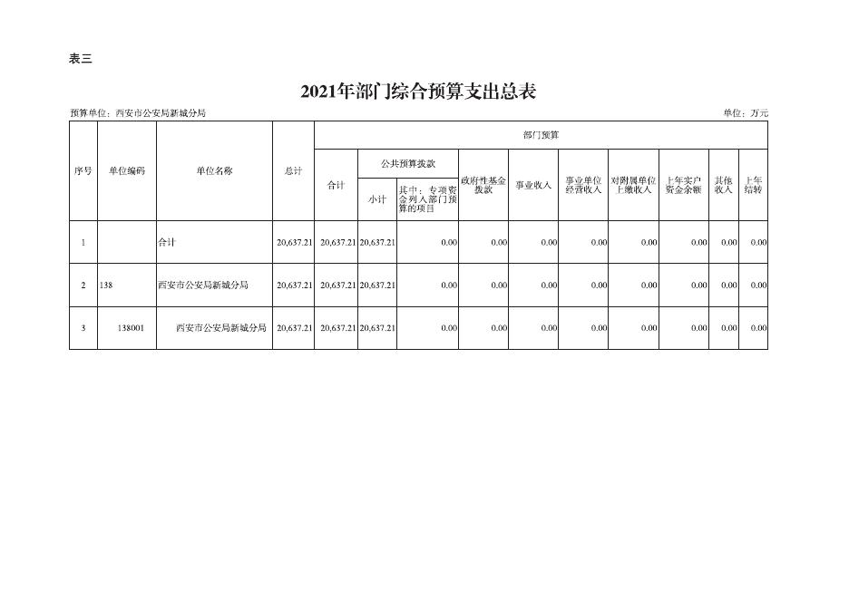 公安新城分局2021年部门综合预算公开报表.pdf
