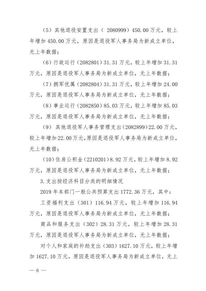 西安市高陵区退役军人事务局2019年部门综合预算.pdf