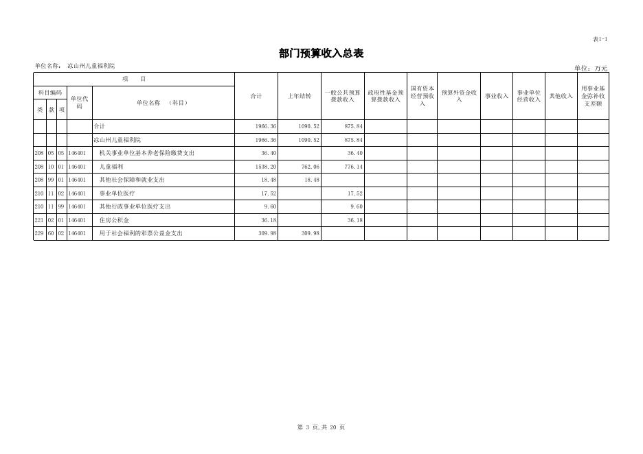 凉山州儿童福利院2020年部门预算公开表.xls