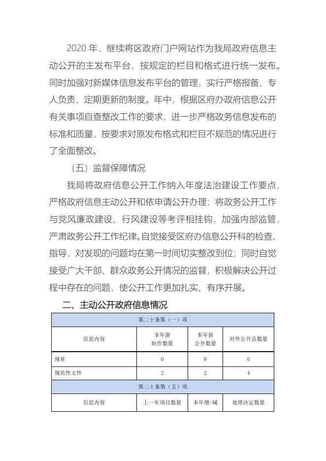 区经信局政府信息公开工作2020年度报告.docx