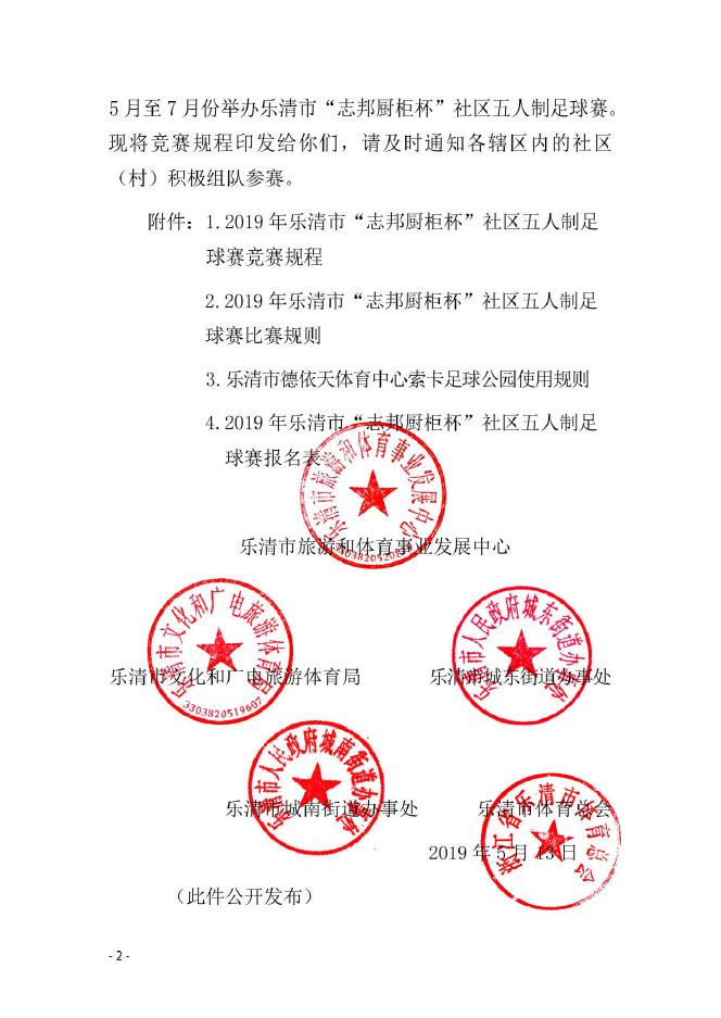 乐旅体〔2019〕38号关于举办 2019 年乐清市“志邦厨柜杯”社区五人制足球赛的通知.pdf