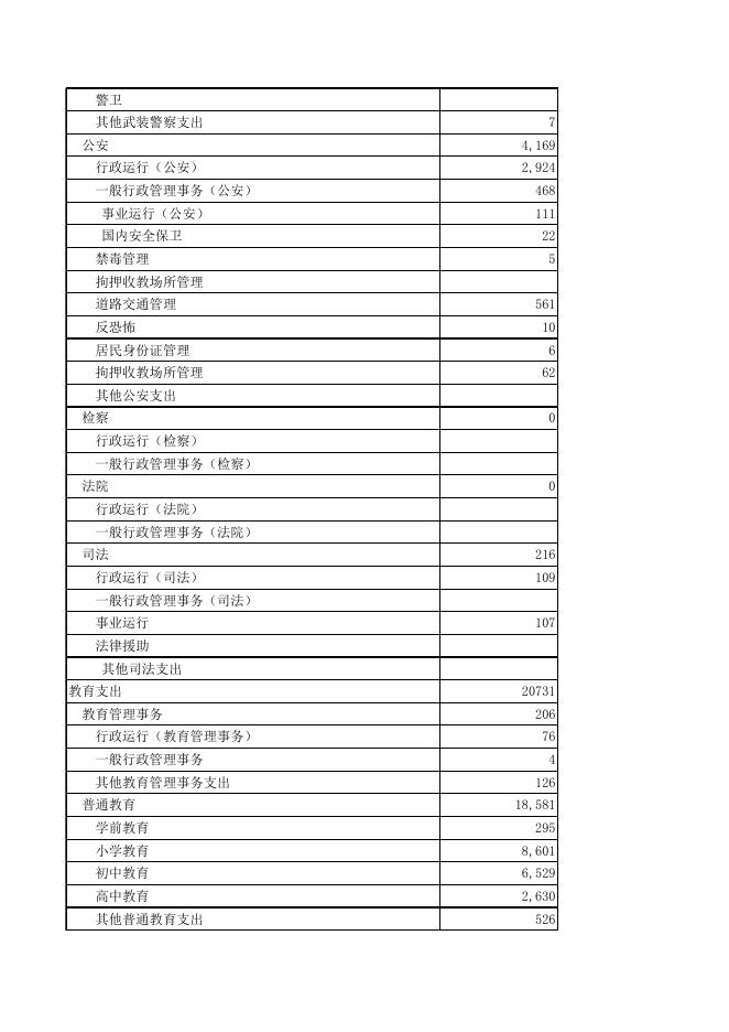 2020年西丰县一般公共预算本级支出表.xls