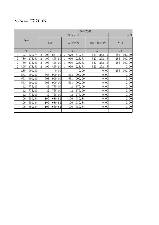 一般公共预算财政拨款支出决算表.XLS.xls