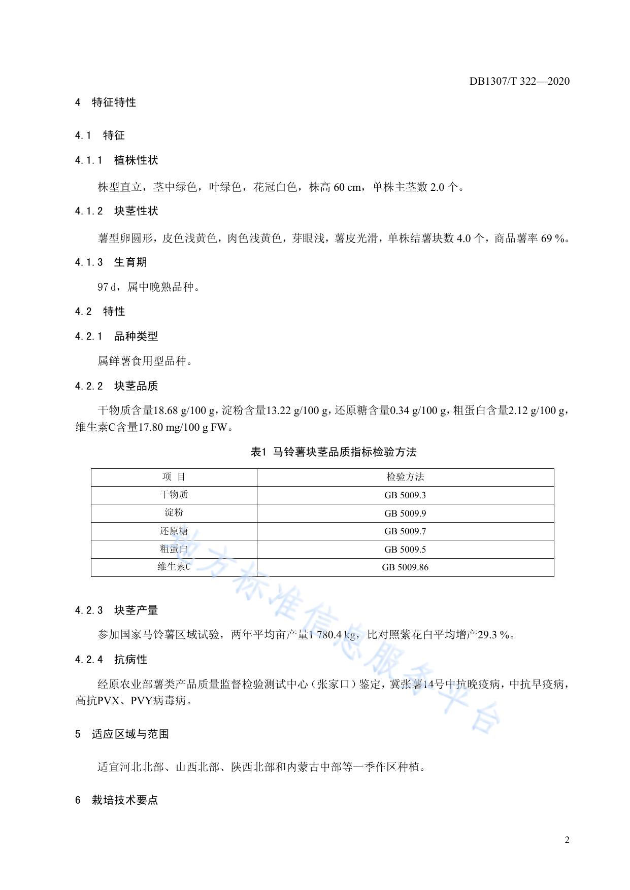 马铃薯品种 冀张薯14号