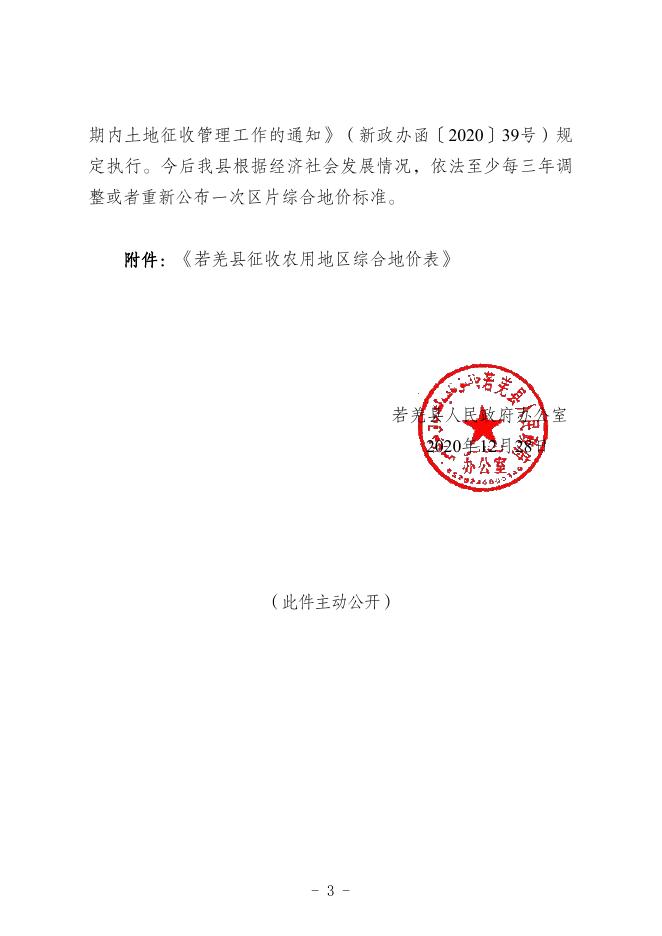 关于公布实施若羌县征收农用地区片综合地价的通知.pdf