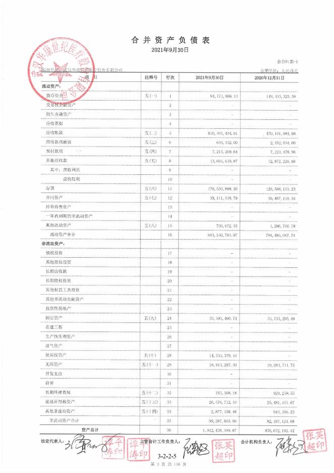 华康医疗：2021年1-9月审阅报告.PDF