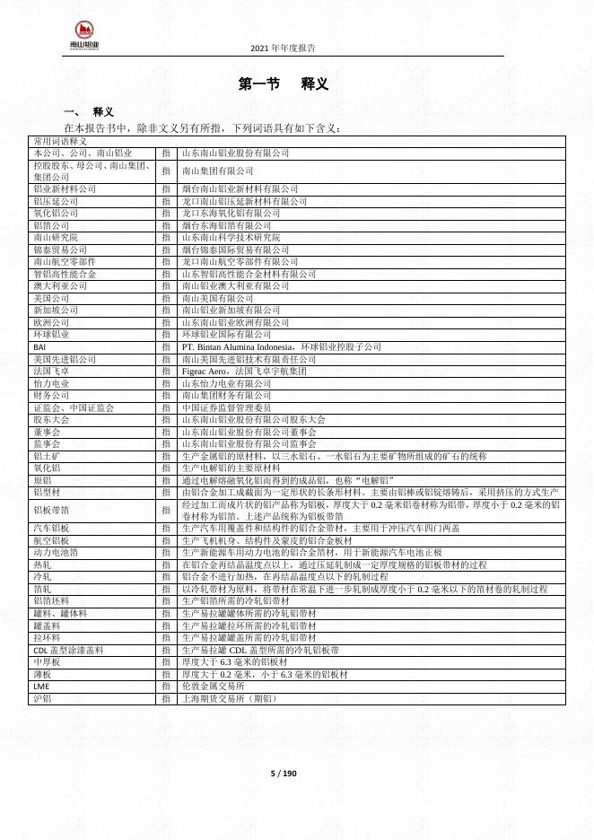 南山铝业:山东南山铝业股份有限公司2021年年度报告.PDF