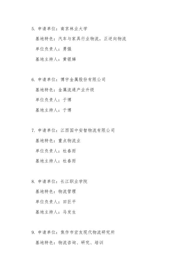 第六批中国物流学会产学研基地建议名单.docx
