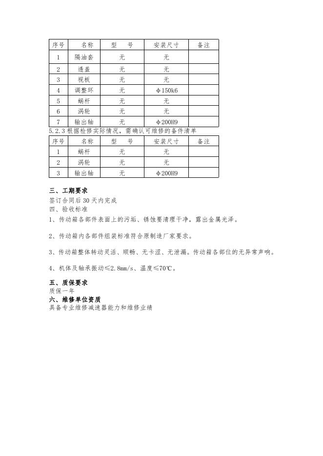 沉降槽粑料机减速器维保方案7.1.doc