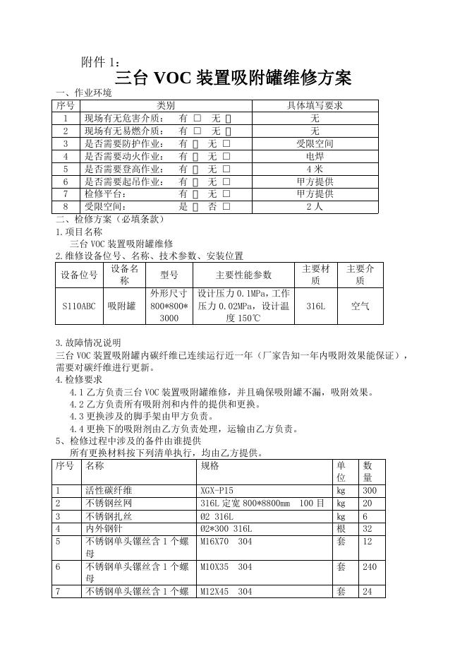 醋酸厂三台VOC装置吸附罐维修招标文件2022.5.19(4)(1).doc