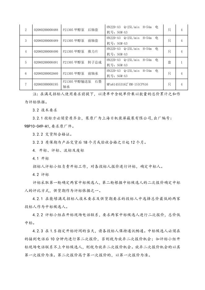 上海日机装屏蔽泵配件一批招标文件.doc