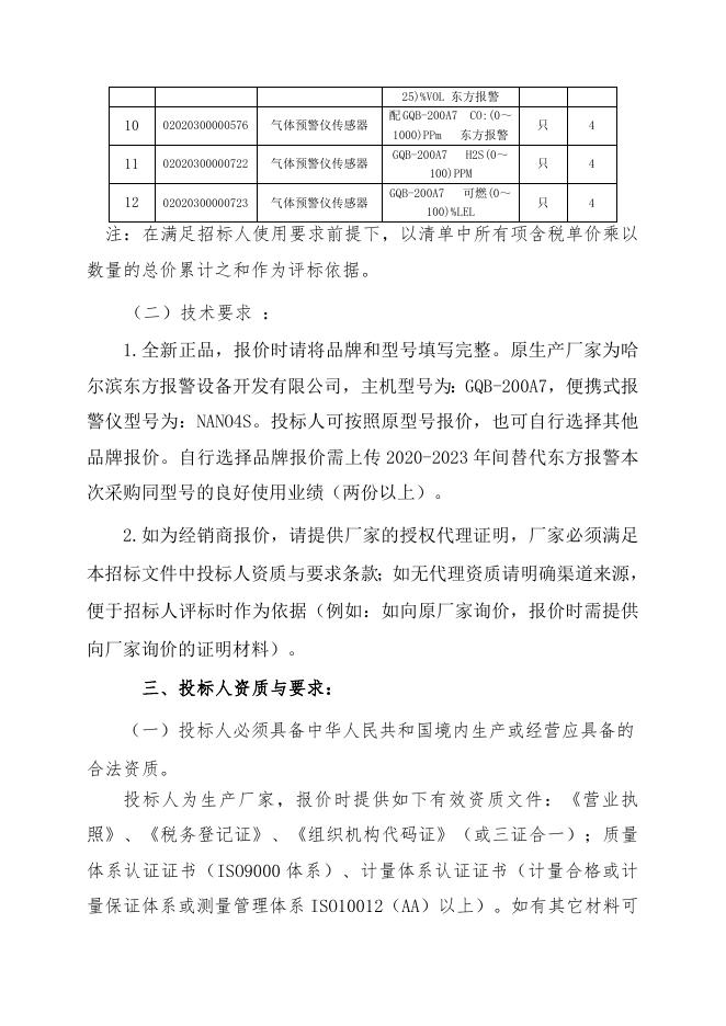 招标文件-互联式预警仪配件一批.doc