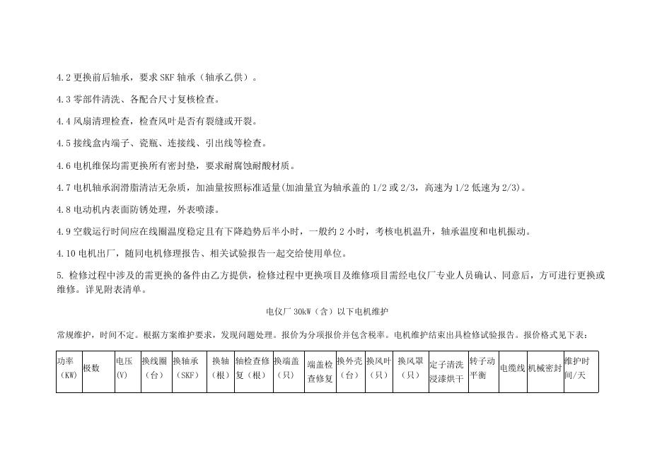电仪厂30kW（含）以下电机年度维保方案2021.6.24.docx