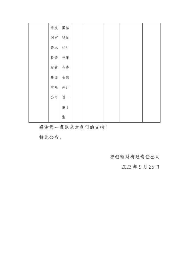 交银理财稳享灵动慧利14个月定开12号理财产品非标资产变更公告（2023年9月25日）.pdf