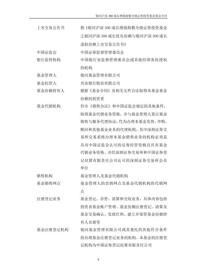 银河沪深300成长增强指数分级证券投资基金基金合同.pdf