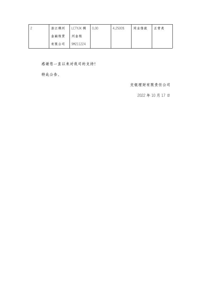 交银理财稳享灵动慧利1年定开3号理财产品非标资产变更公告（2022年10月17日）.pdf