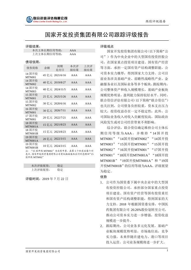 国家开发投资集团有限公司2019年评级报告.pdf