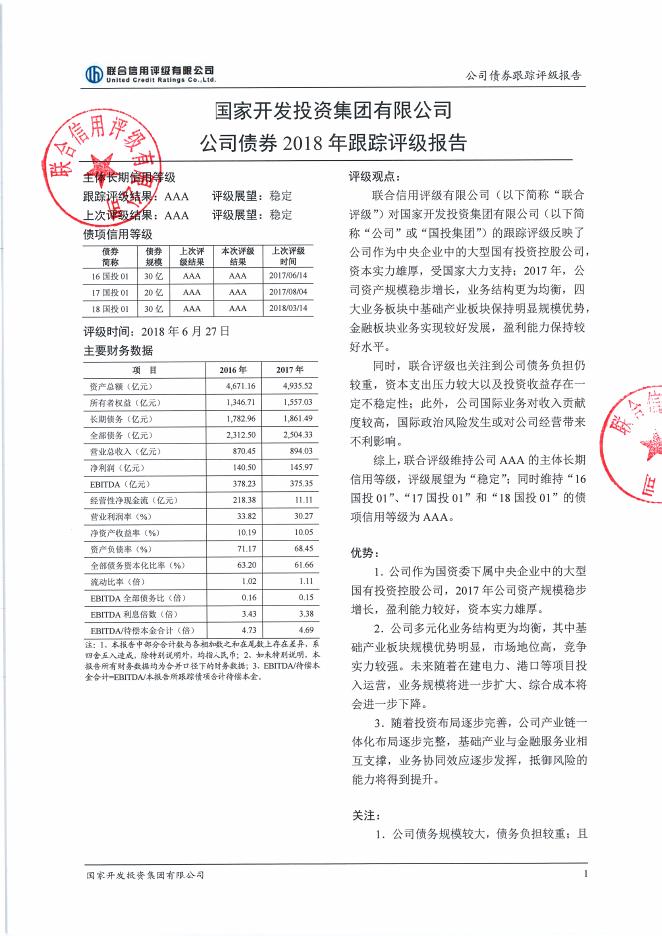国家开发投资集团有限公司2017年评级报告.pdf