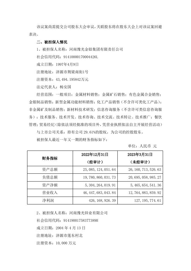 豫光金铅股份有限公司关于为控股股东提供担保的公告 04 08,2023.pdf