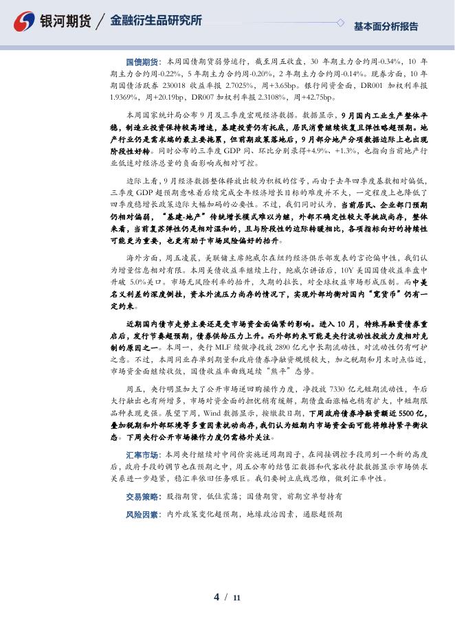 【银河期货】金融衍生品周报231020 - [品种]期货走势_[品种]期货行情_[品种]期货交易价格[报告页码]银河期货开户交易.pdf
