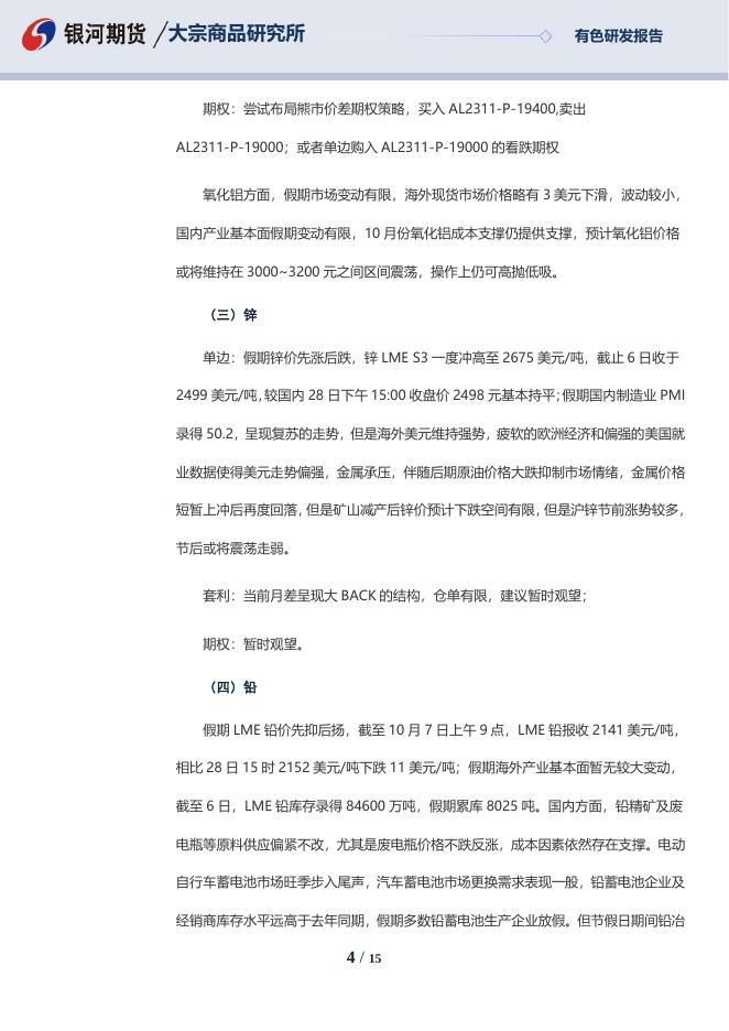 十一期间有色贵金属市场总览及节后开盘操作建议报告 - [品种]期货走势_[品种]期货行情_[品种]期货交易价格|平台_银河期货.pdf