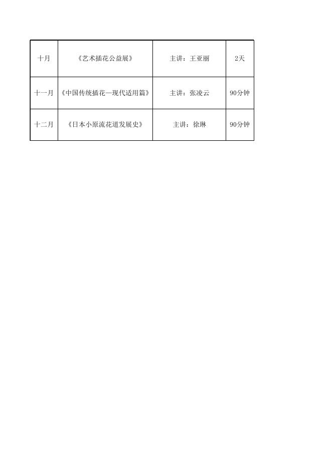 时尚青岛 花漾生活 花艺每月一讲安排.xls