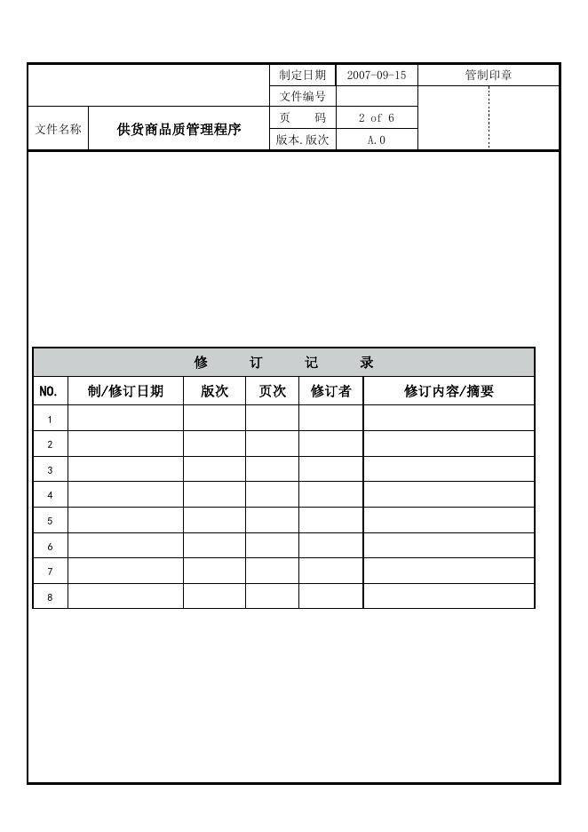 供应商质量管理流程 供应商质量管理程序–高顿咨询–高顿财务培训.doc