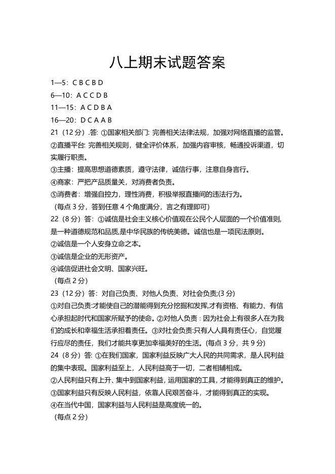 八上政治期末试题-成思怡.doc