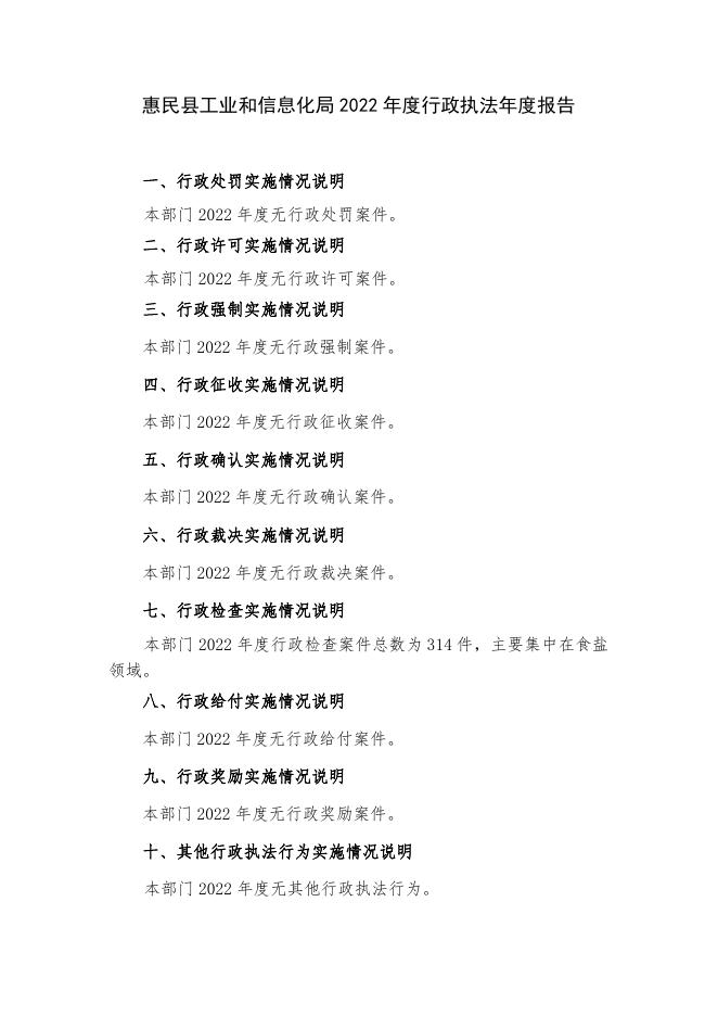 惠民县工业和信息化局2022年度行政执法年度报告.pdf