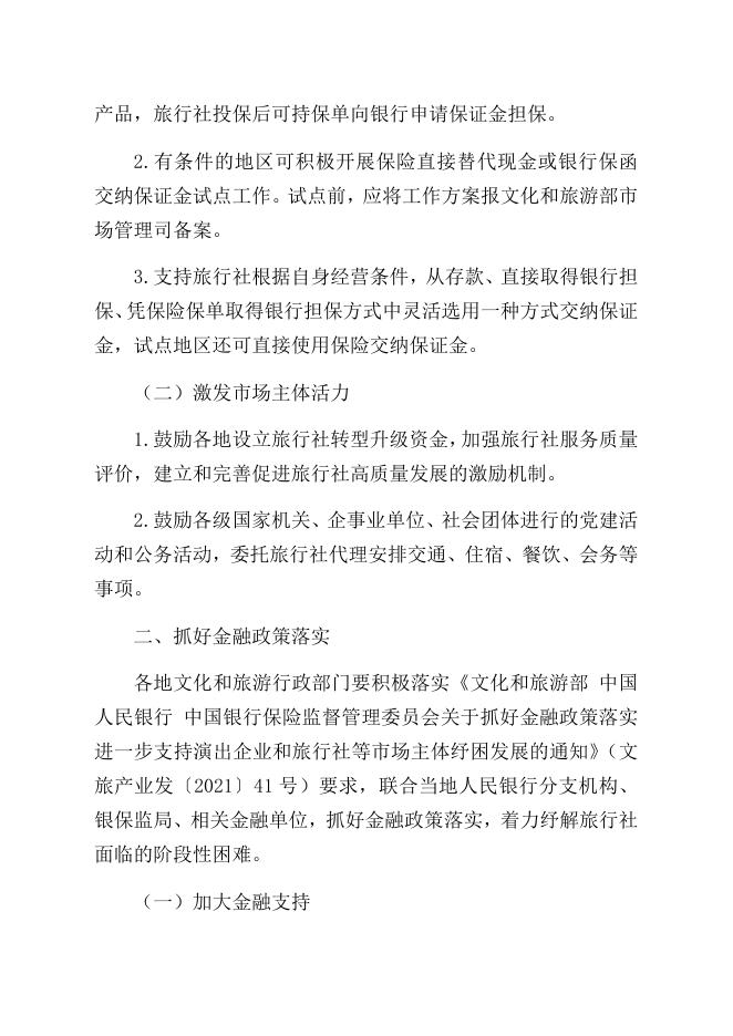 文化和旅游部关于加强政策扶持进一步支持旅行社发展的通知.docx
