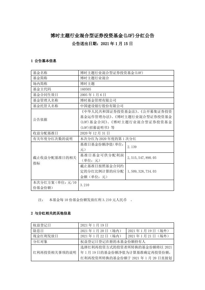 博时主题行业混合型证券投资基金(LOF)分红公告.pdf