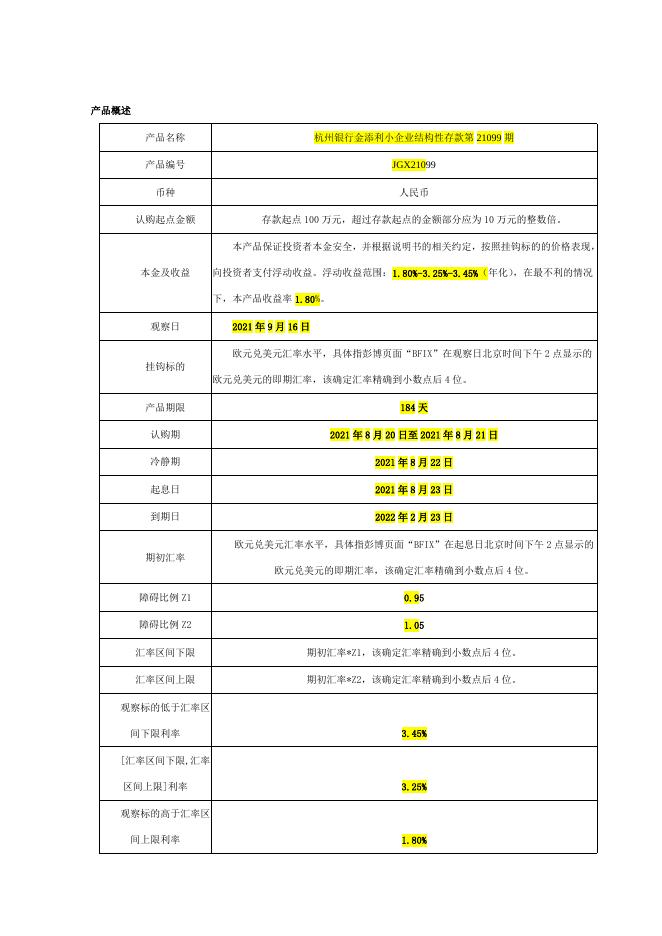 “金添利”小企业结构性存款产品第21099期产品说明书.doc