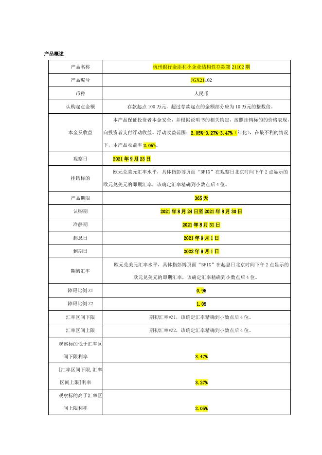 “金添利”小企业结构性存款产品第21102期产品说明书.doc