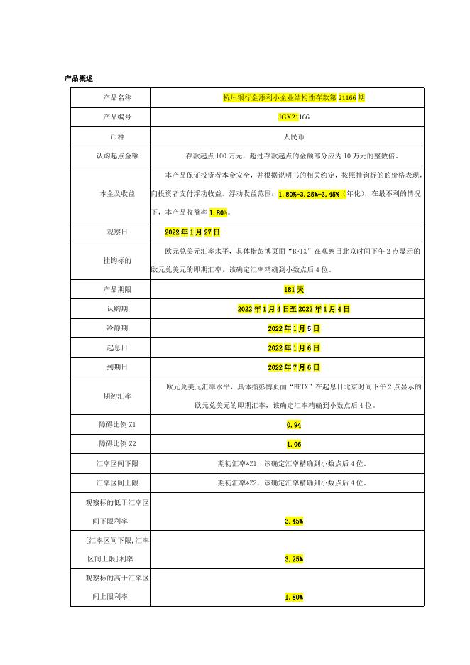 “金添利”小企业结构性存款产品第21166期产品说明书.doc