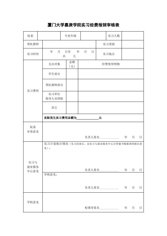 实习经费报销审核表.docx