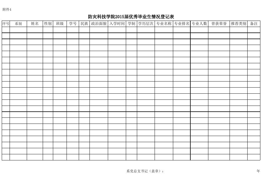 点击下载附件：4防灾科技学院2015届优秀毕业生情况登记表.xlsx