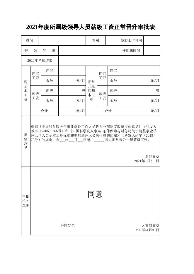 附件1.2021年度所局级领导人员薪级工资正常晋升审批表.xls